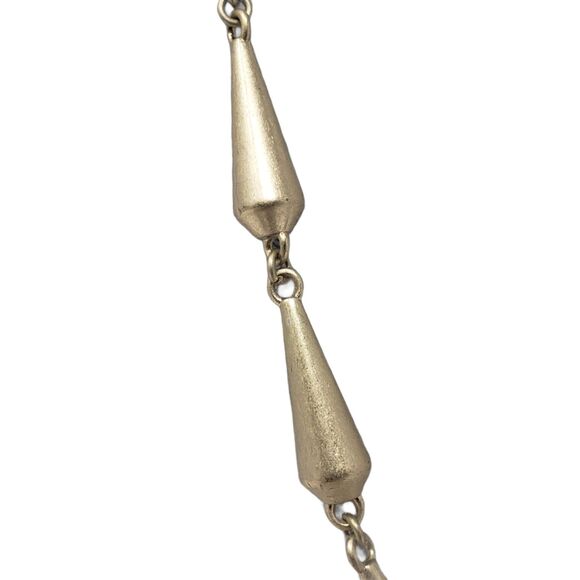 lia sophia Rumor Brushed Matte Gold Tone Cone Bead Long Necklace Heavy - Picture 7 of 12